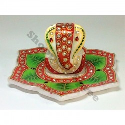 Ganesh on Leaf (Green)