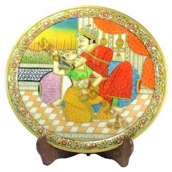 Hand painted picture (Love) on Marble Plate with Stand
